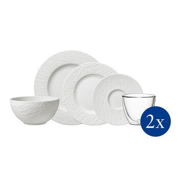 Manufacture Rock set de vajilla, 10 piezas, para 2 personas, blanco