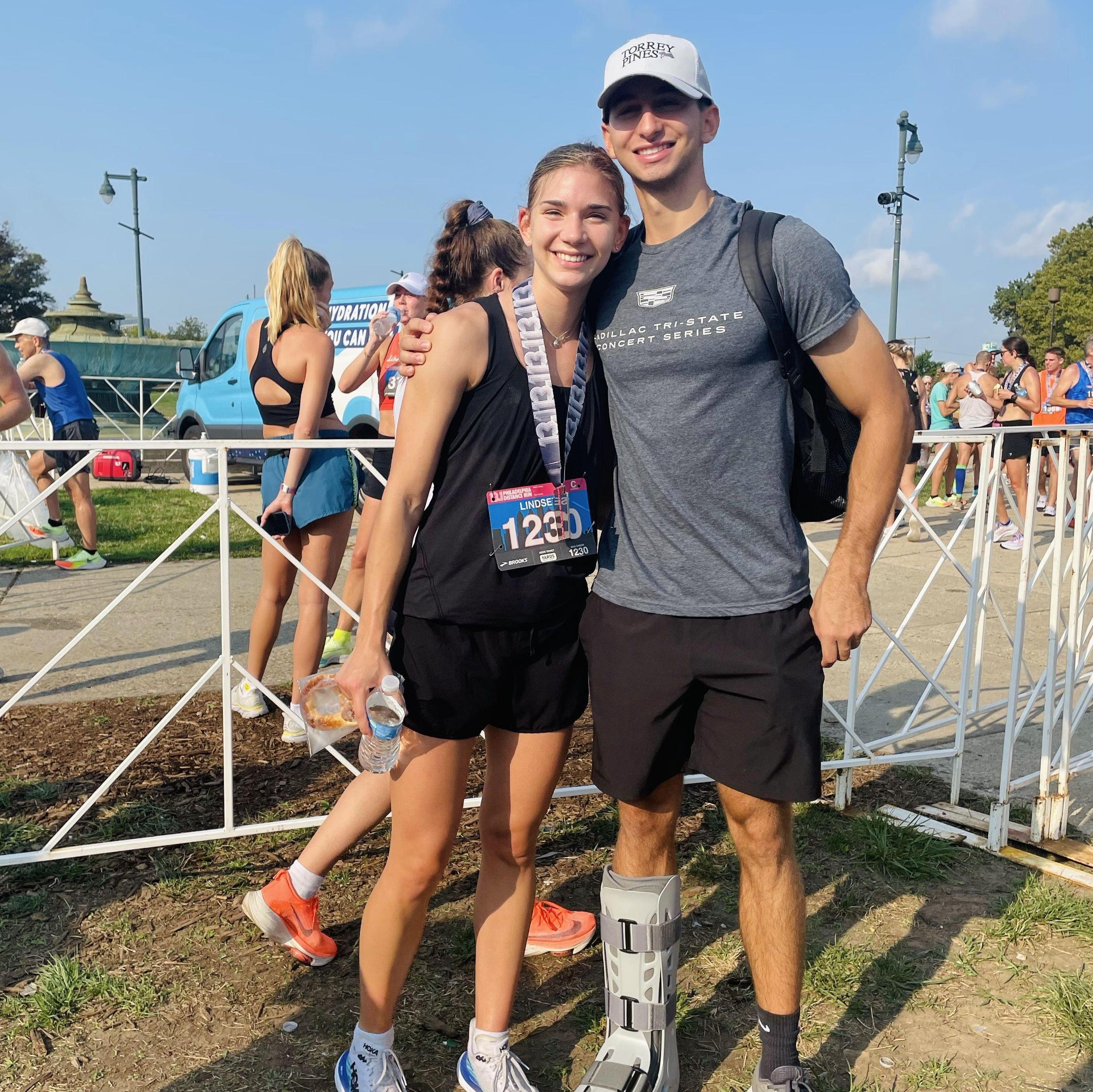 Lindsey and Christian after her 1/2 Marathon in Philly!