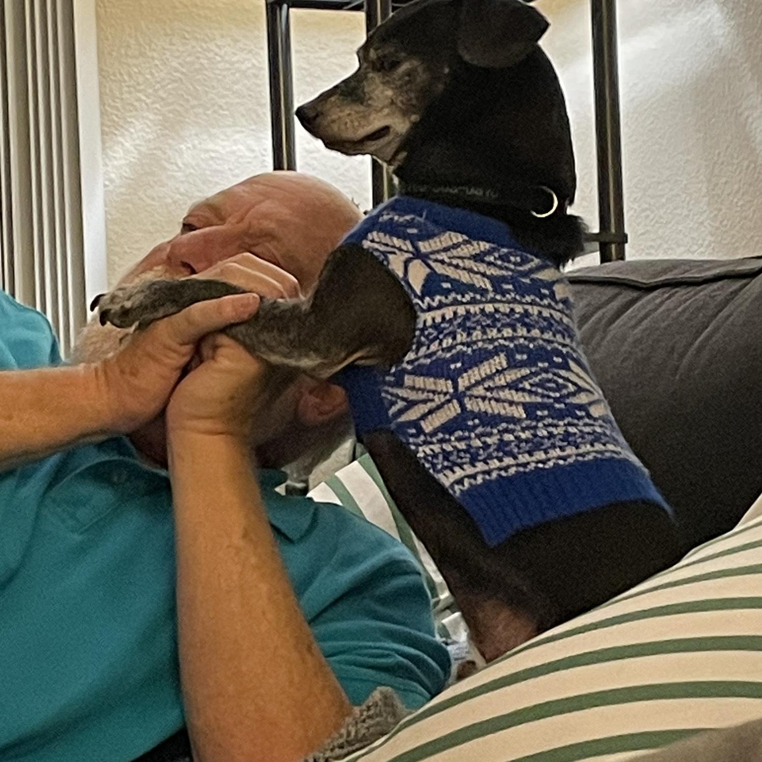 Dad and Basil watching TV together :’)