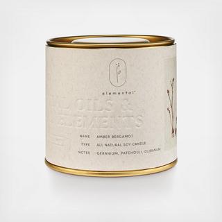 Amber Bergamot Natural Tin Candle