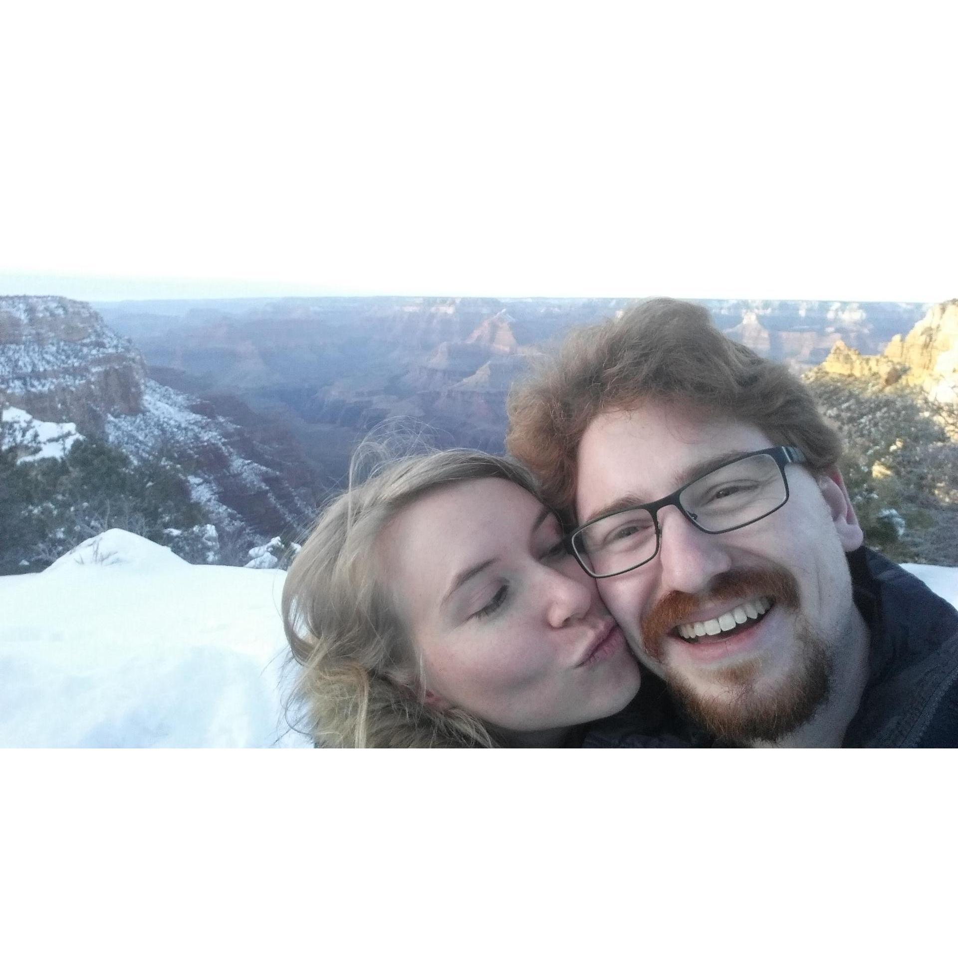 Winter sunset at the Grand Canyon