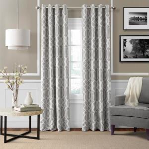 Blackout Harper Gray Blackout Window Curtain Panel - 52 in. W x 84 in. L