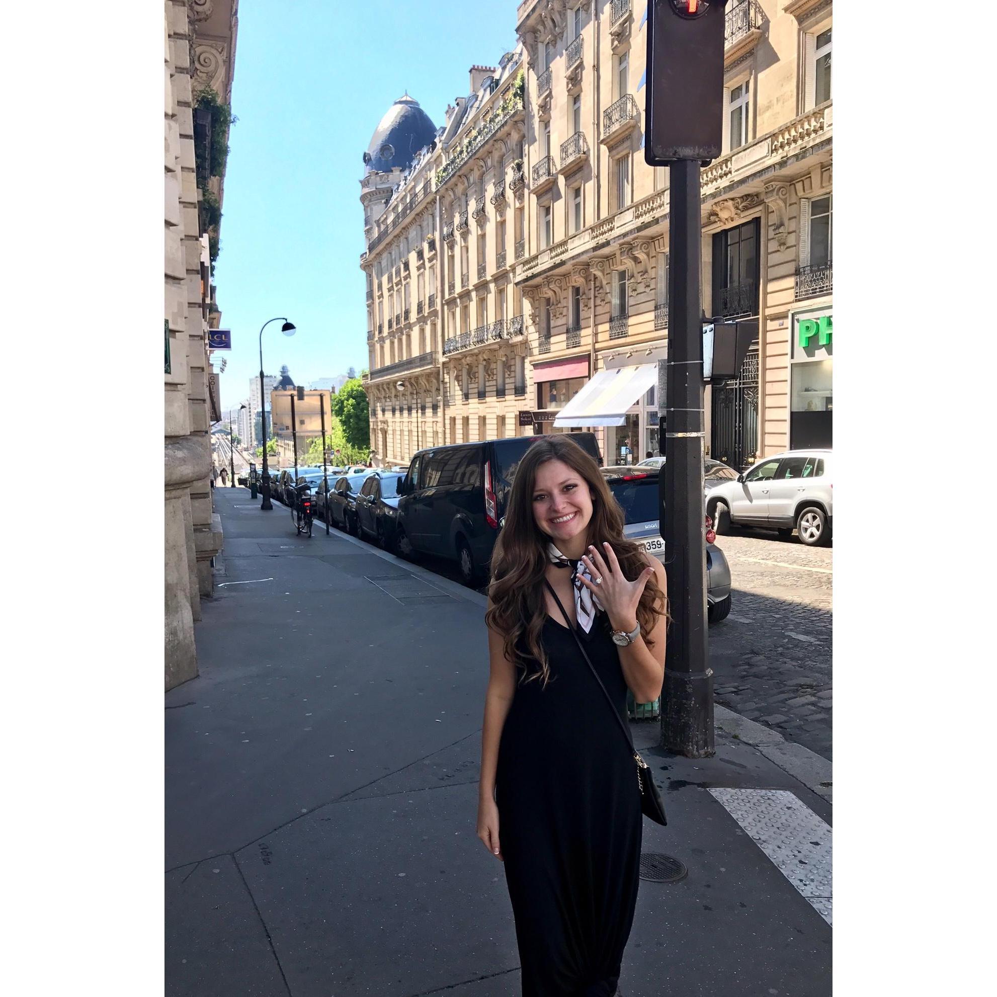 Shortly after the proposal, roaming the Parisian streets