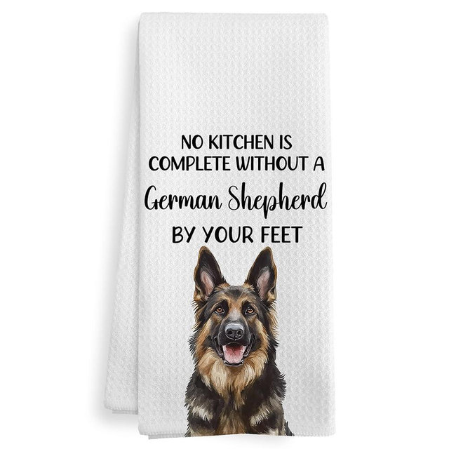 XNXLDYLH Funny German Shepherd Dog Kitchen Towels Gifts for Germans Shepherds Owners Women Men, German Shepherd Dog Decor Ornaments Accessories Dish Hand Tea Towels for Bathroom Kitchen, 16x24 Inch