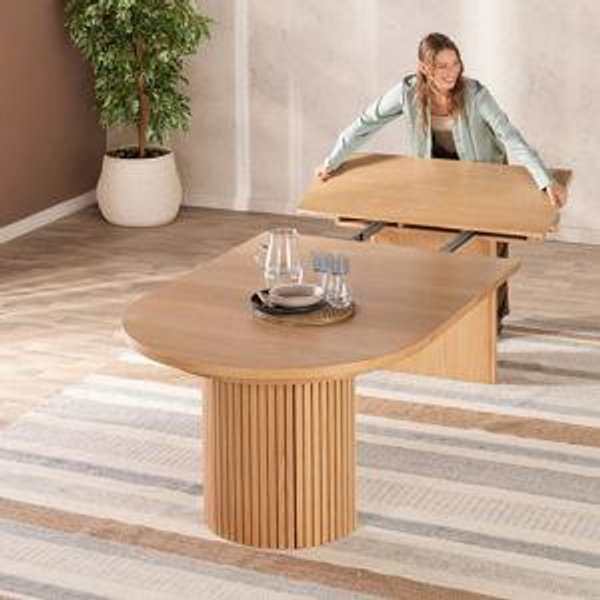 Extendable Round Dining Table with Bench | Transformer Table