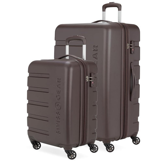 SwissGear 7366 Signature Hardside Expandable Luggage with Spinner Wheels, TSA Lock, Cup-Holder, Chocolate, 2-Piece Set (19/27)