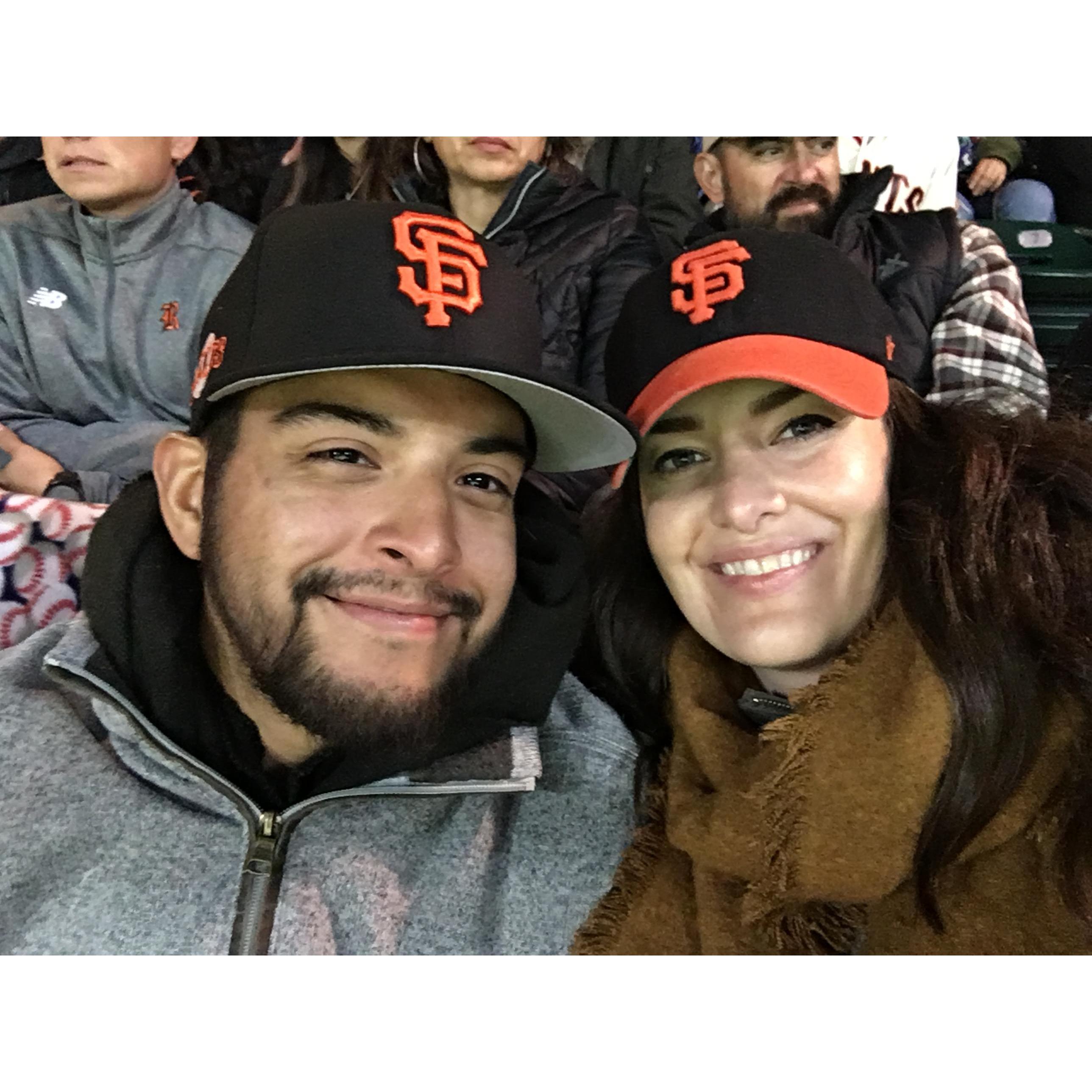 This was when we were enjoying one last Giants game before the move the San Diego. Gabe maintains he has always been a Giants fan (because his little league team was called the Giants)