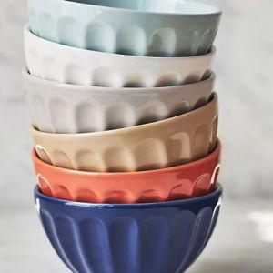 The Latte Stoneware Cereal Bowls, Assorted Set of 6: Amelie Edition
