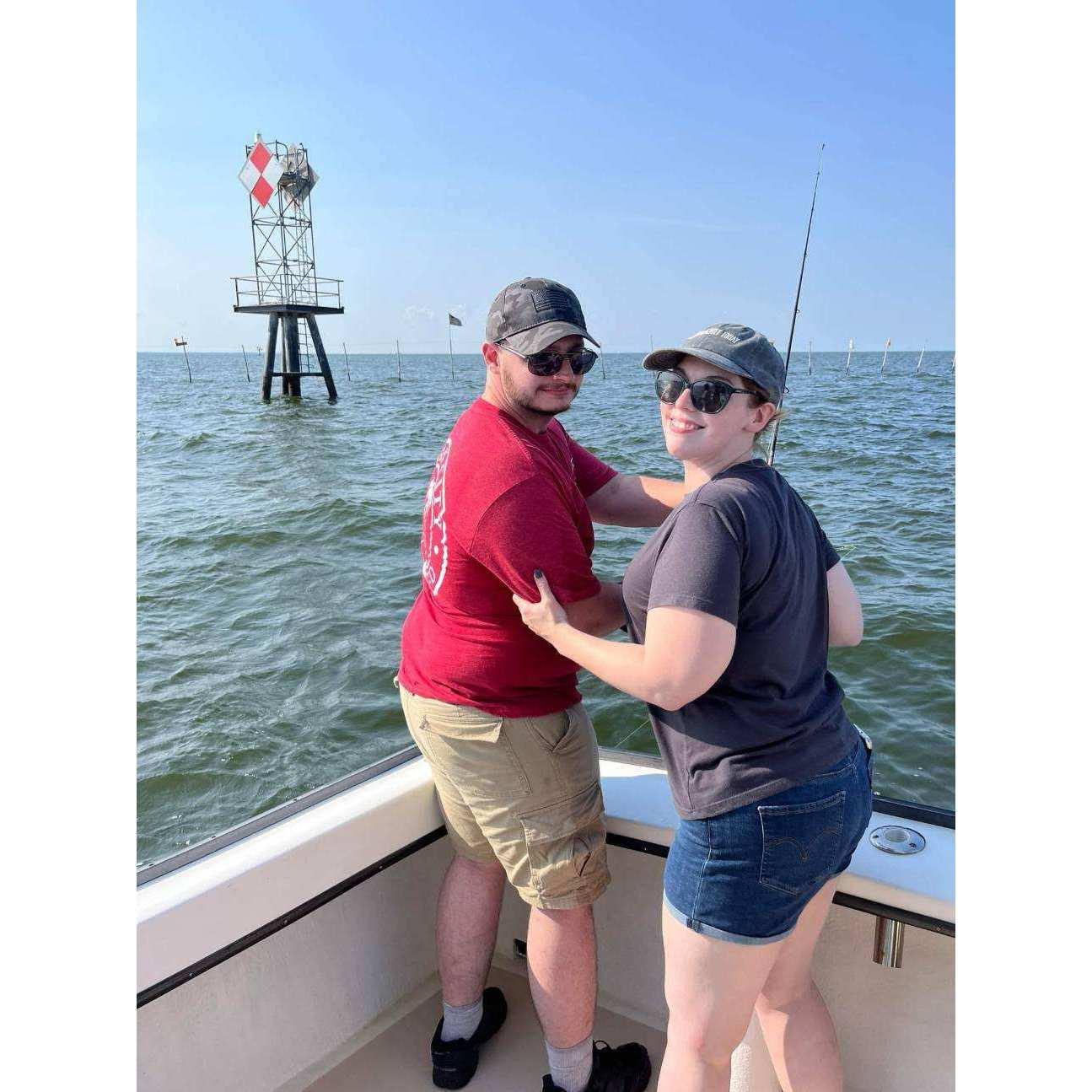 We went fishing in Rock Hall, Maryland! This is the same town where the bride said "Yes!"