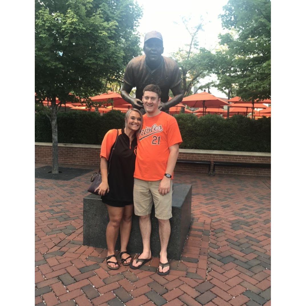 James quickly started to try to get Kim into Baltimore sports once she moved to MD (she still loves her Steelers).
