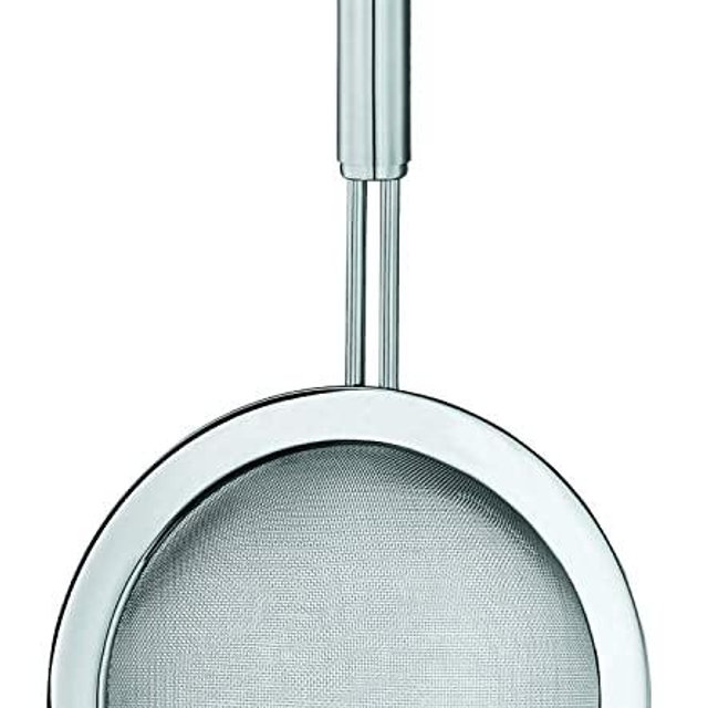 Rösle Stainless Steel Round Handle Kitchen Strainer, Fine Mesh, 4.7-inch