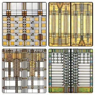 Frank Lloyd Wright Art Glass Collection Stone Coasters, Set of 8 - Contemporary - Coasters - by CoasterStone | Houzz