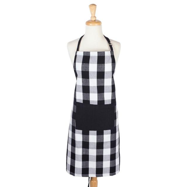 Design Imports Buffalo Check Apron in Black