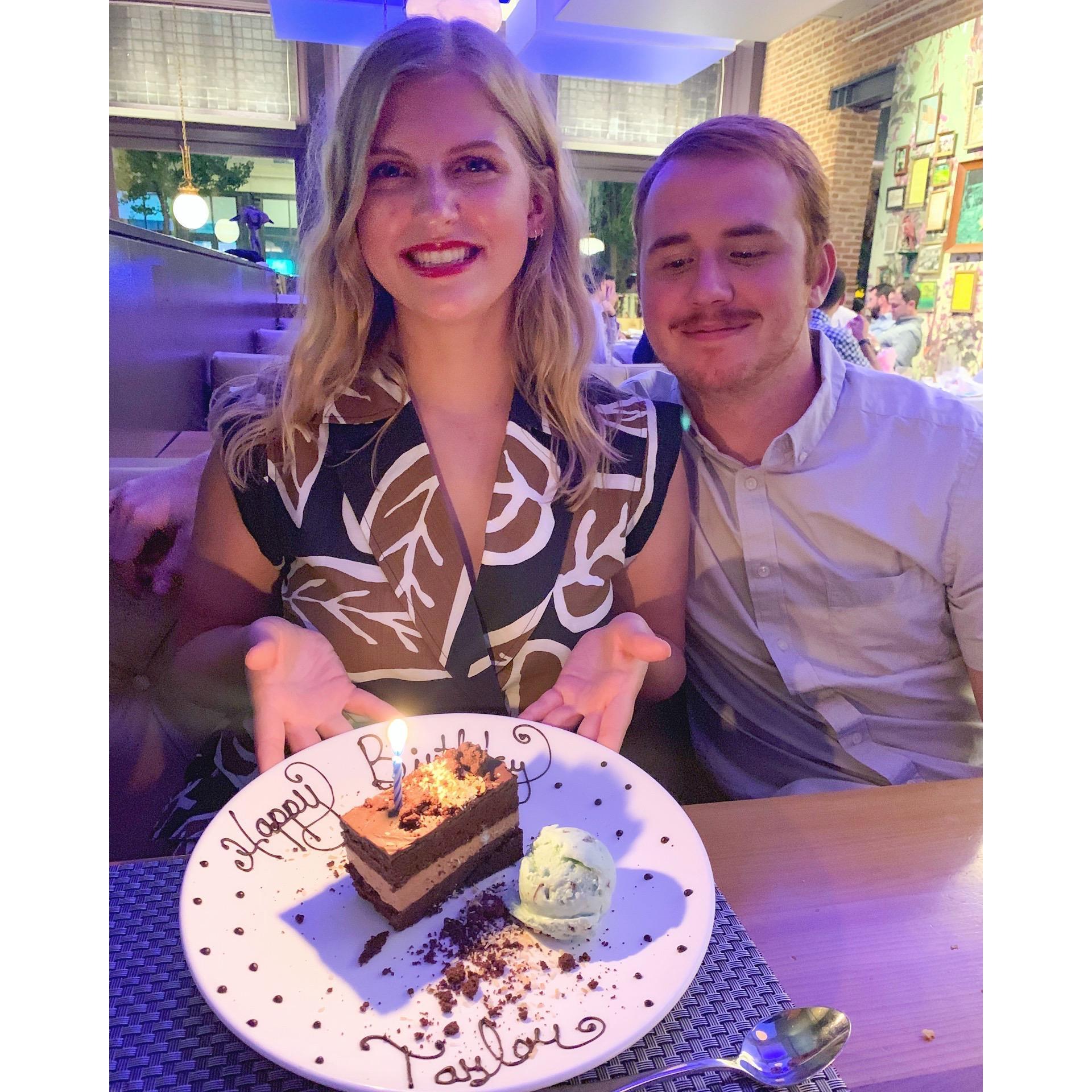 Taylor's 23 birthday! Erich couldn't keep his eyes off the cake