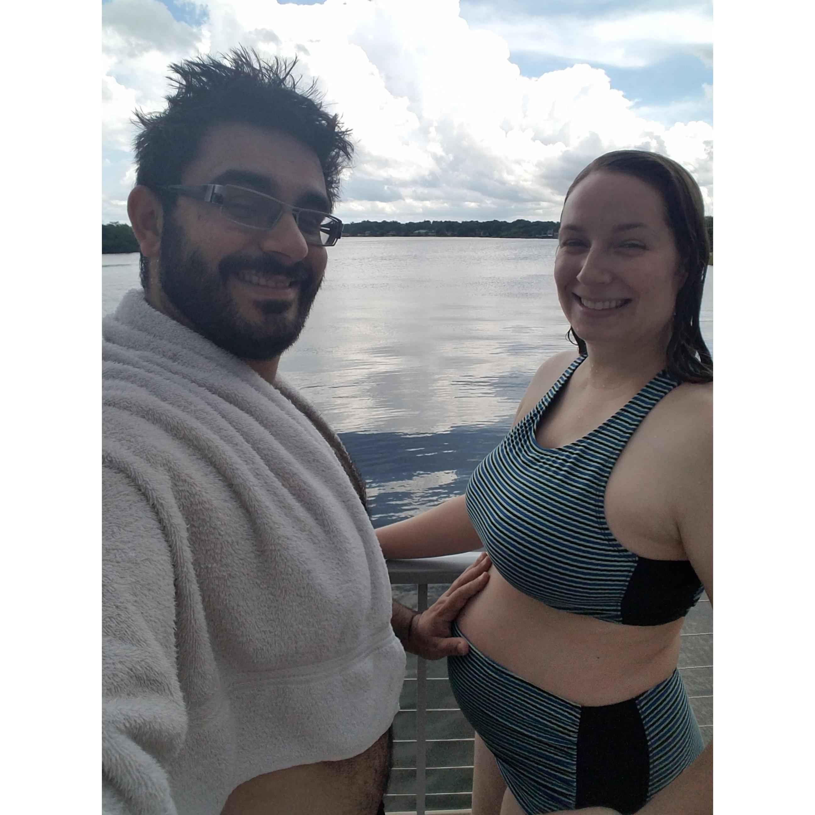 Taking a swim while pregnant with Luna. June 2018