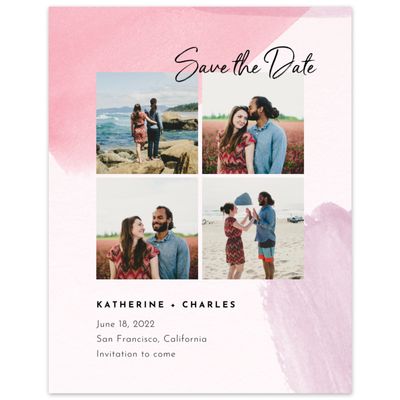 Pink Wedding Digital Save the Date - Riverside Photo