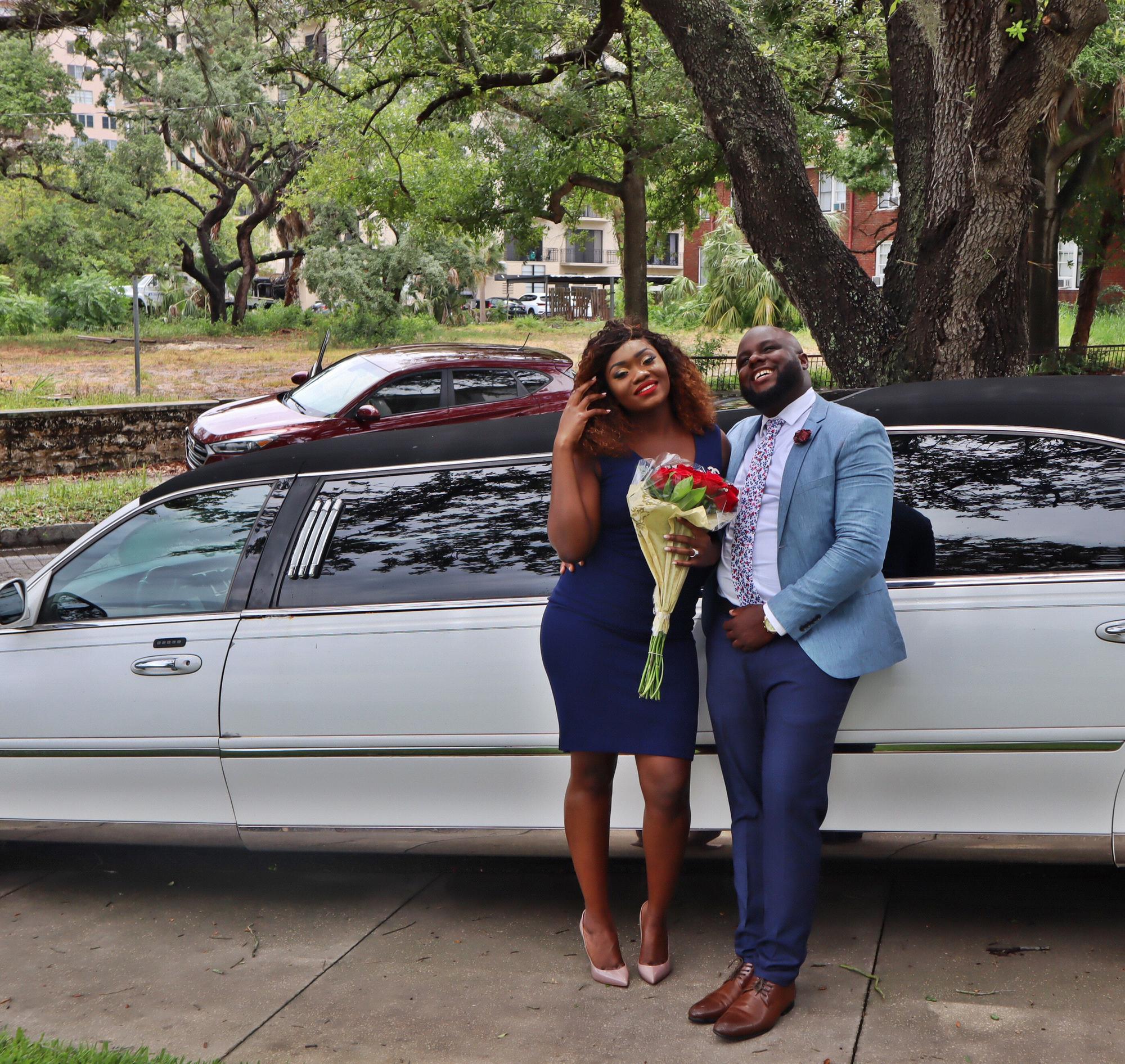 He did so good... Limo ride, flowers, favorite wine, and music!!