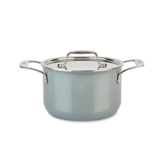 FUSIONTEC™ Natural Ceramic with Steel Core Cookware, Soup Pot with lid, 4 quart, Platinum
