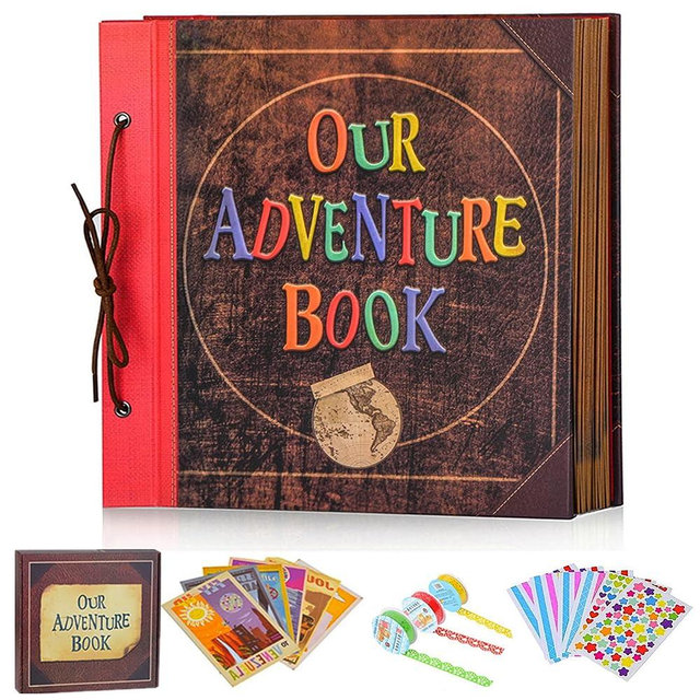 Our Adventure Book 12x12 Inch,Scrapbook Album Large Handmade Travel Scrapbook 60 Pages DIY Album for Anniversary,Wedding,Travelling,Writing,Baby,Friends,Family,Couple Gifts (Our Adventure Book)