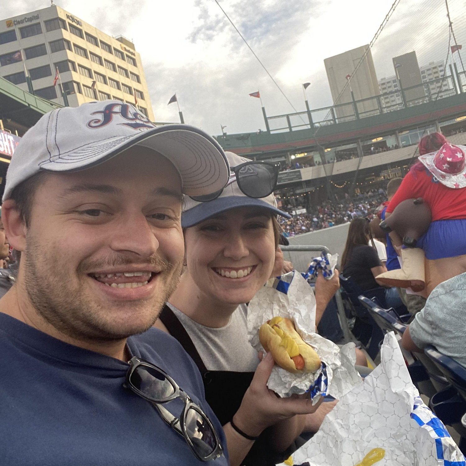 Jacob ate his hot dog before we could get a picture together!