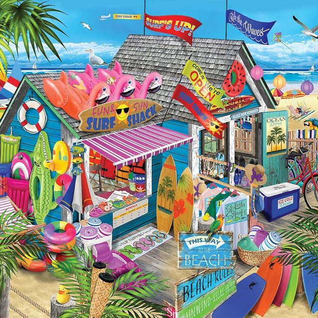 White Mountain Puzzles - Surf Shack - 1000 Piece Jigsaw Puzzle
