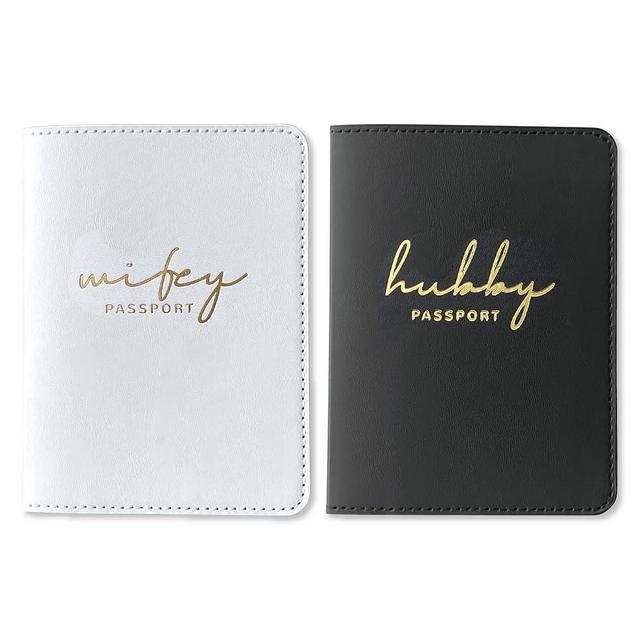 Hubby and Wifey Passport Wallet, Wedding Gifts for Couples 2025, Passport Holder for Travel, Bridal Shower Gifts for Vacation, Bride Gifts Honeymoon Travel Essentials