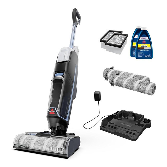 Bissell CrossWave Edge Cordless Plus Wet Dry Vacuum & Mop, Floor Cleaner with ZeroGap Edge Cleaning, Tangle-Free Brush Roll, Extra Brush Rolls, Filters, Hard Floor Cleaner Solution Included, 4329G