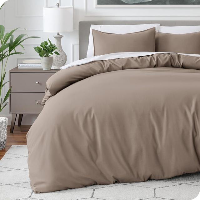 Bare Home Bedding Duvet Cover King/Cal King Size - Premium 1800 Super Soft Duvet Covers Collection - Lightweight, Cooling Duvet Cover - Soft Breathable Bedding Duvet Cover (King/Cal King, Taupe)