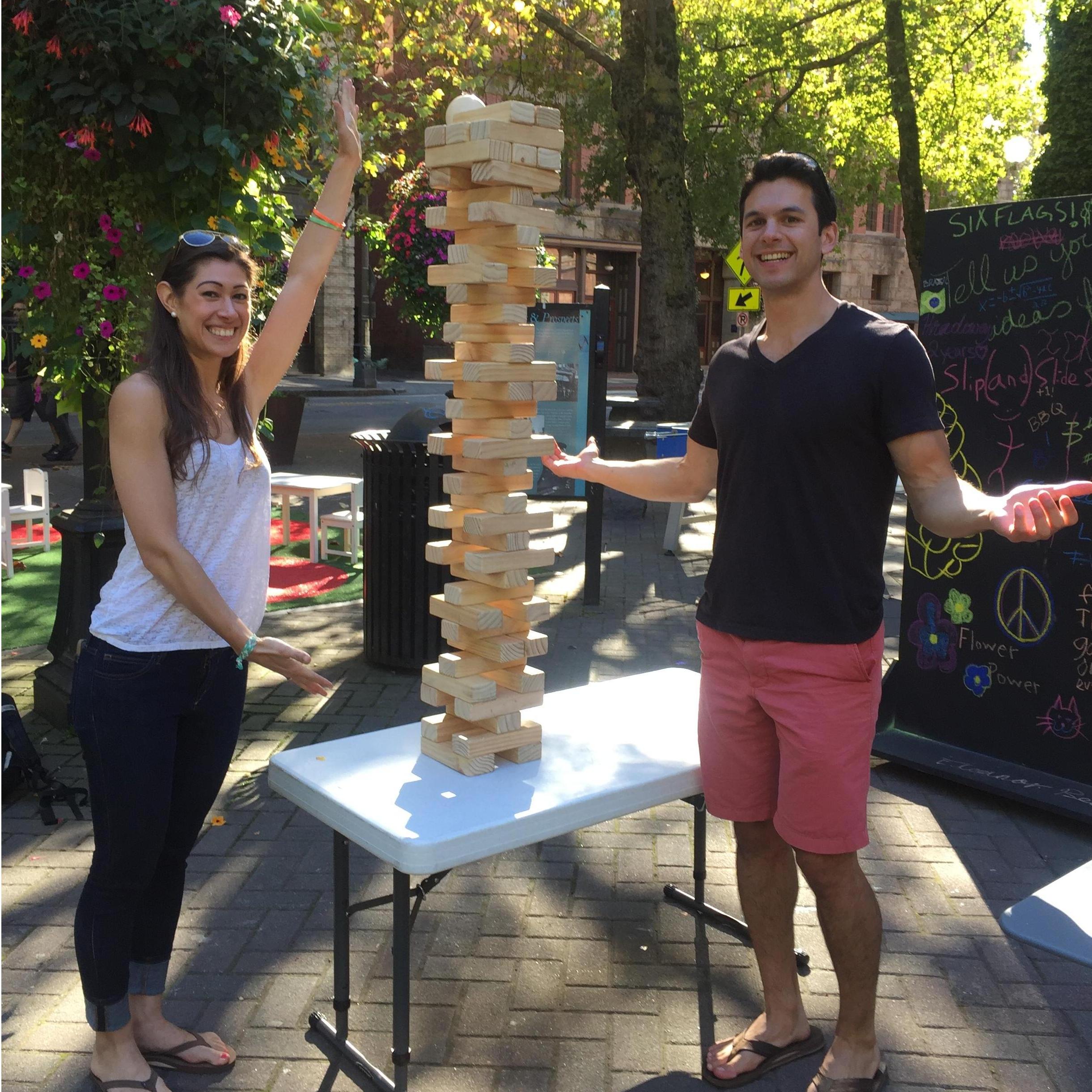 Epic jenga match in Seattle Summer 2016
