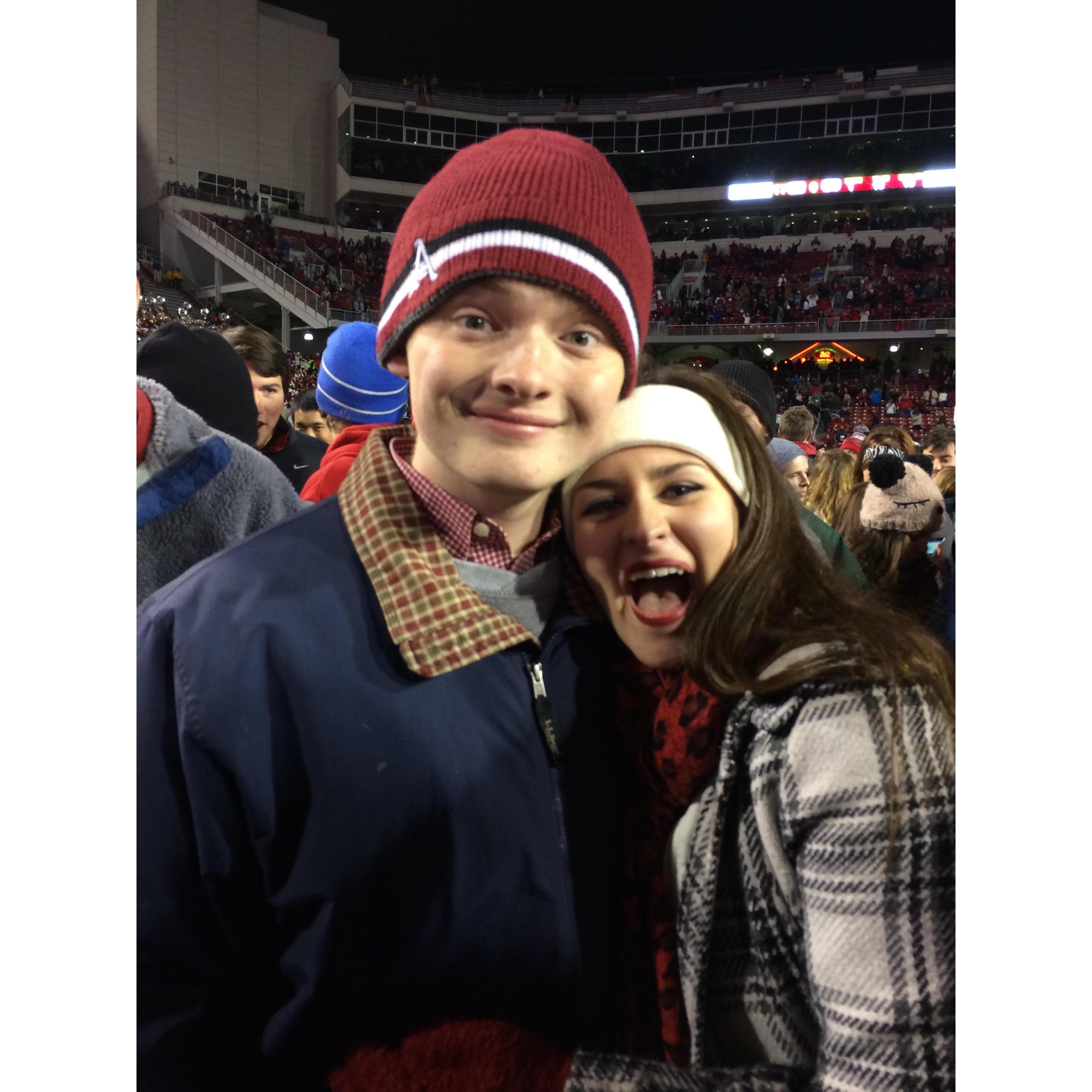 Grant drug me onto the football field after the Hogs beat LSU and everyone rushed the field.