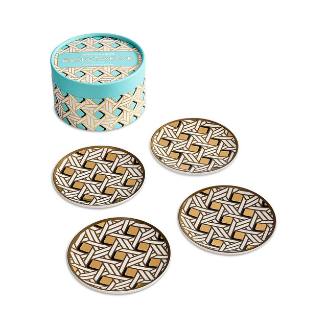 Jonathan Adler Basketweave Coasters, Set of 4