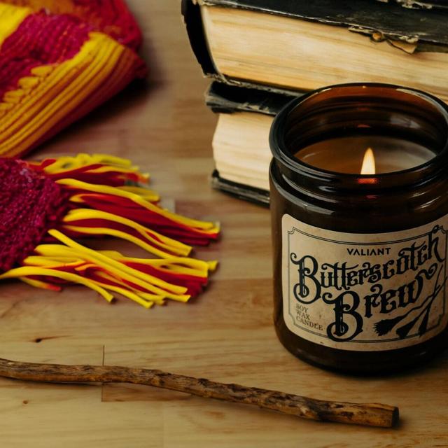 Butterscotch Brew Candle | Soy Wax Candle in Amber Jar | Wizard Candle