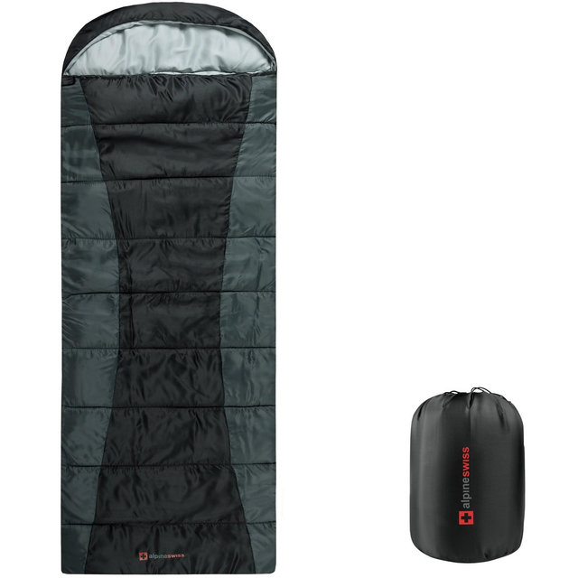 Alpine Swiss 0°C Sleeping Bag Lightweight Waterproof with Compression Sack Adults All Seasons Camping Hiking Backpacking Travel Outdoor Indoor