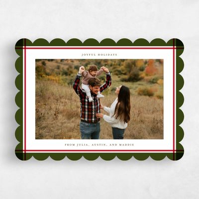 Green Scalloped Holiday Card - Rockland