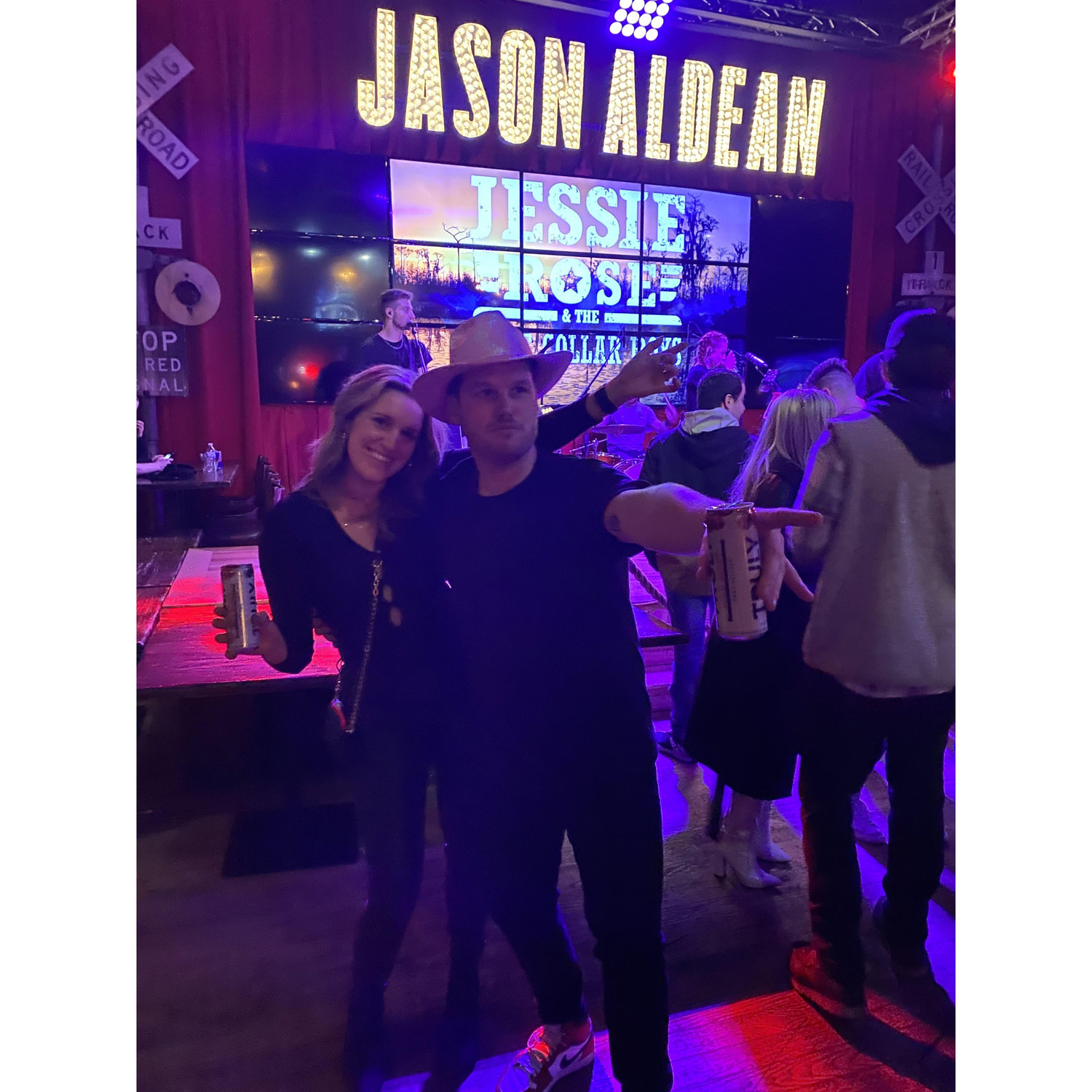 Our first trip together was to Nashville. Michael told the band we had gotten engaged and they made us slow dance in front of the whole bar! Michael asked Katie to be his girlfriend on this trip.