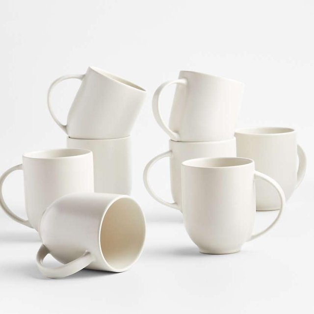 Craft 11.5-oz. Linen Cream Stoneware Mugs, Set of 8
