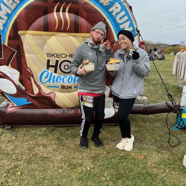 Our first Hot Chocolate 5k together in November 2025.