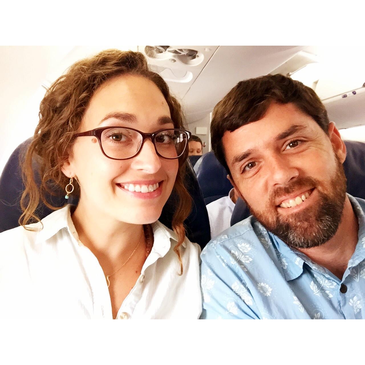 Our flight out to Montana together for Lauren and Greg Goad's wedding!