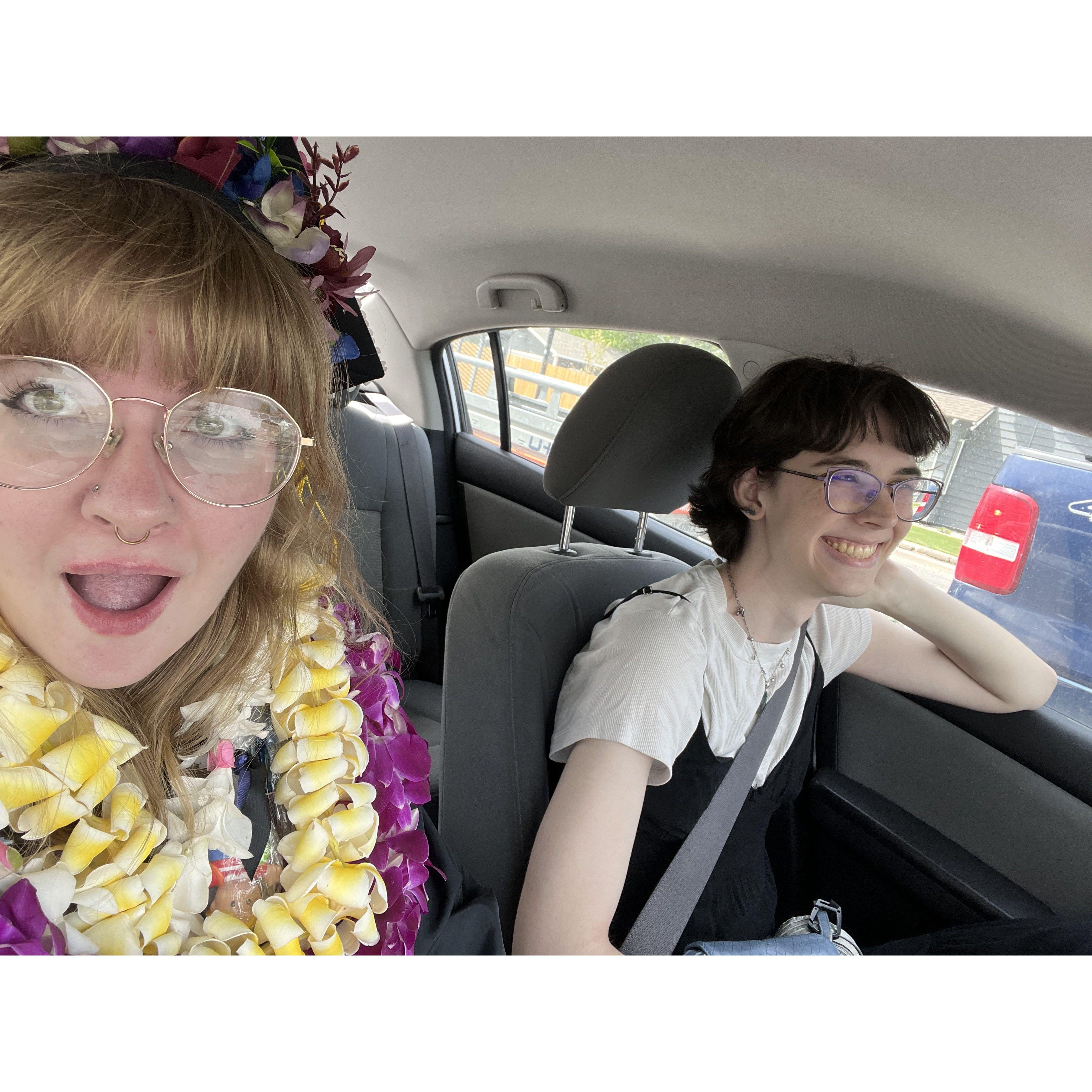 Photo from right after Eden graduated! We were on our way to get Mo Bettah's with Eden's family :)