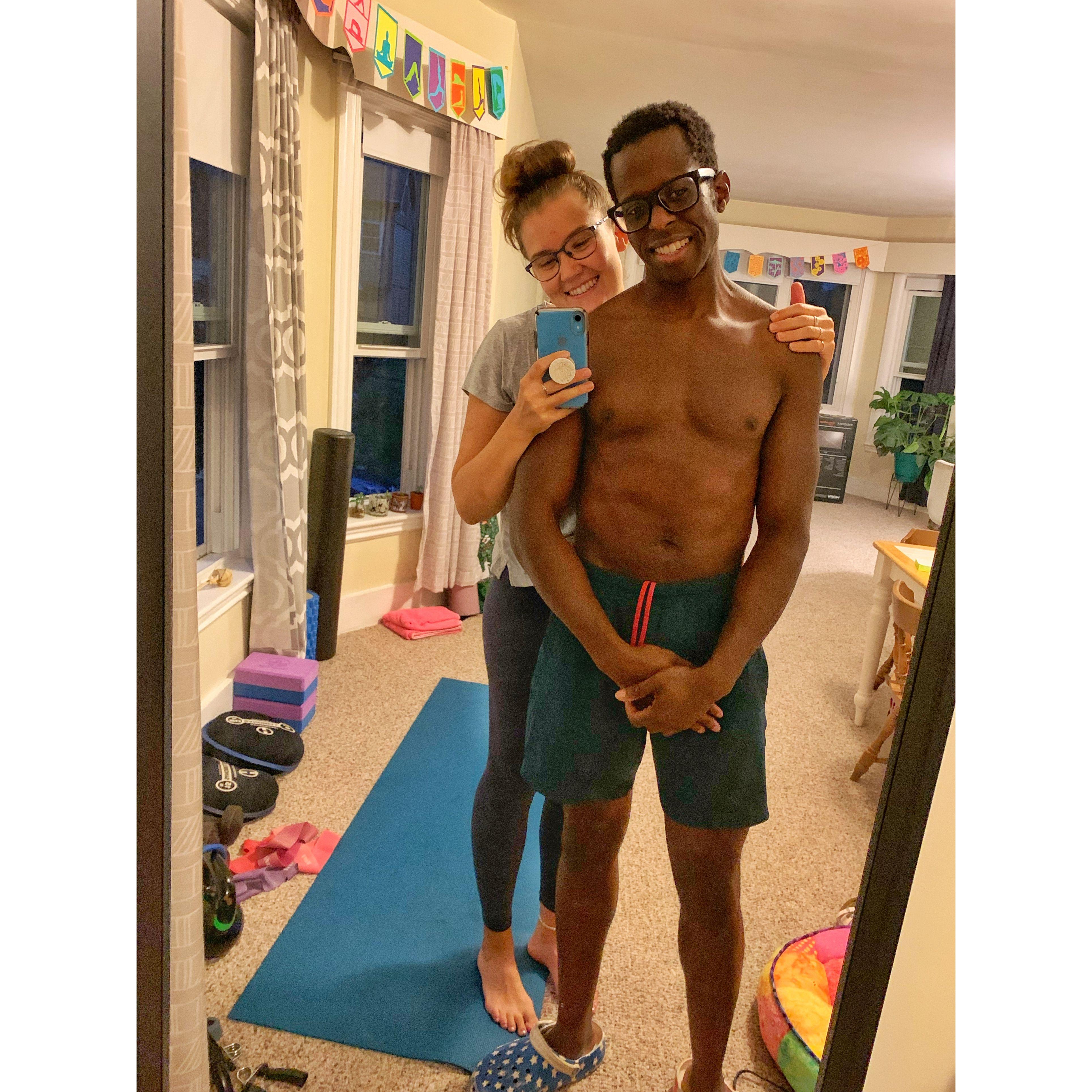 First night in our first apartment together, September 2020
