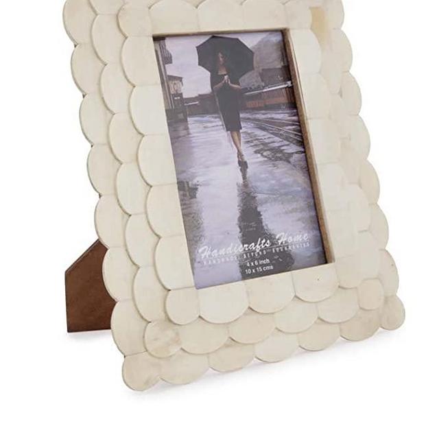 Handicrafts Home 4x6 Picture Frames Scalloped Pattern Inspired Handmade Bone Inlay Gifts Photo Frame