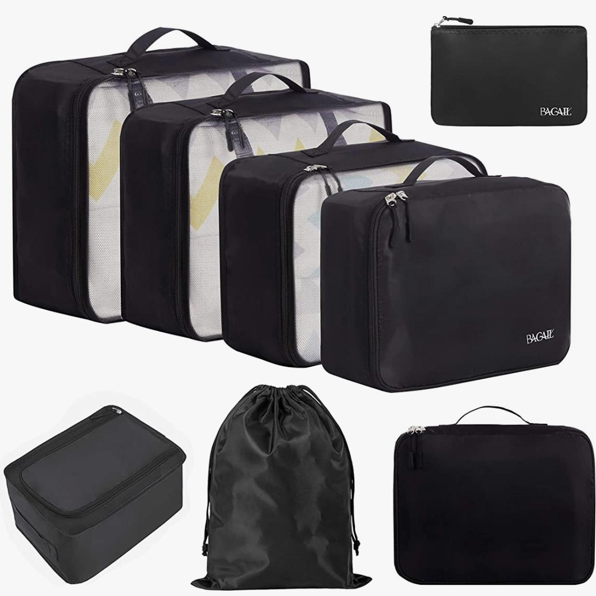 BAGAIL 8 Set Packing Cubes Luggage Packing Organizers for Travel Accessories