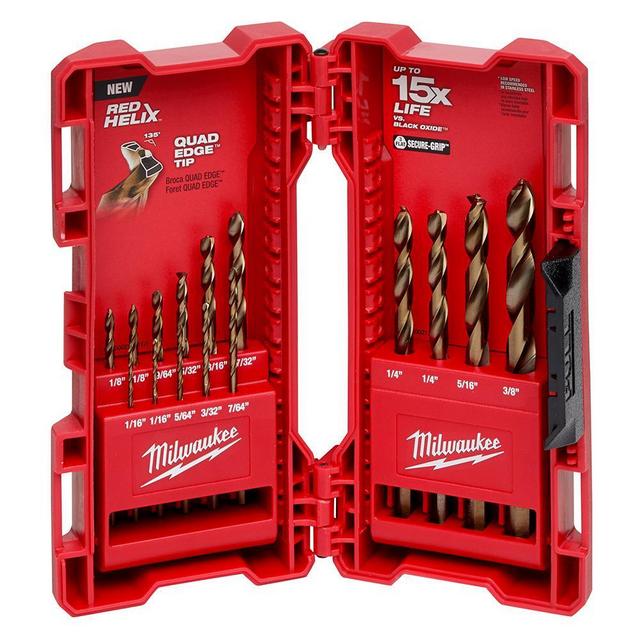 Cobalt Red Helix Drill Bit Set for Drill Drivers (15-Piece)