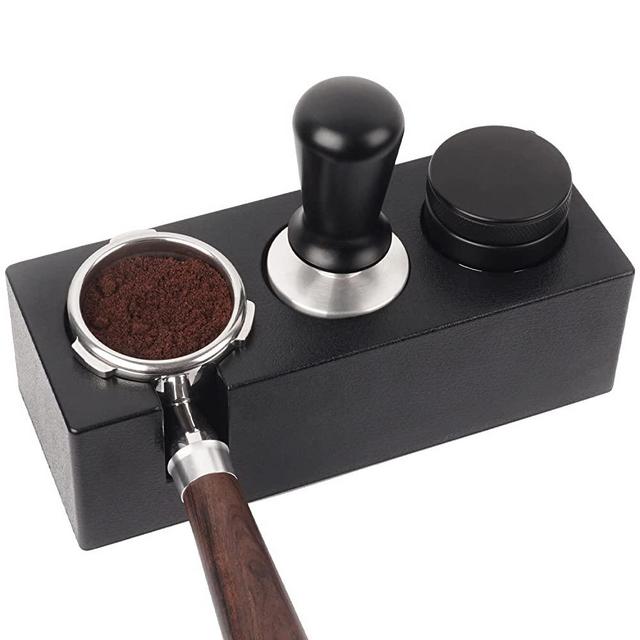 Ezebesta Tamper Station Anti-Slip Espresso Tamping Stand Solid Holder for Portafilters, Tamper and Distributor