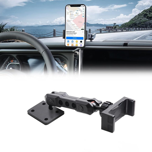 sukemichi 2024 2025 JL Cell Phone Mount for Jeep Wrangler - Dash Cell Phone Mount Dashboard Phone Holder for 2024+ Jeep Wrangler JL 4XE Accessories 2025+ Jeep Gladiator JT Accessories, 1 Pack, Black