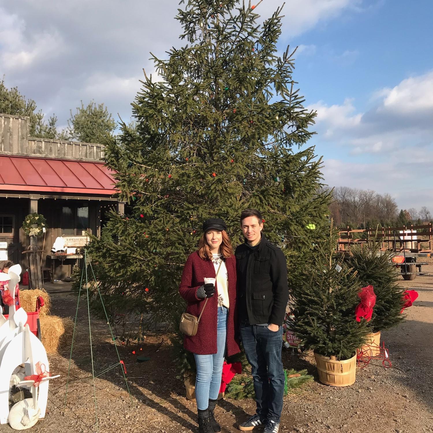 Shopping for a Christmas tree and ended the trip with hot chocolate, of course!