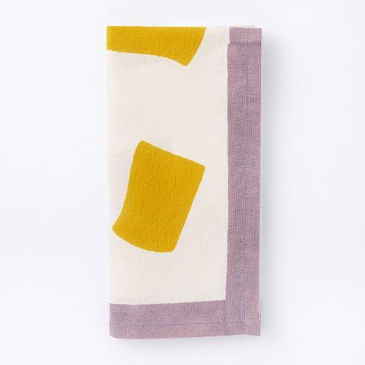 Hand-Blocked Geo Napkins (Set of 4)