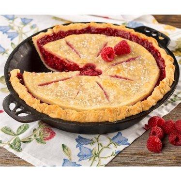 Cast Iron Pie Pan with Crimped Edges PRESEASONED PAN