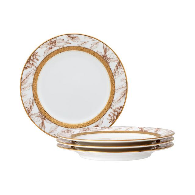 Charlotta Gold Set of 4 Holiday Harvest Appetizer Plates, 6-1/4"