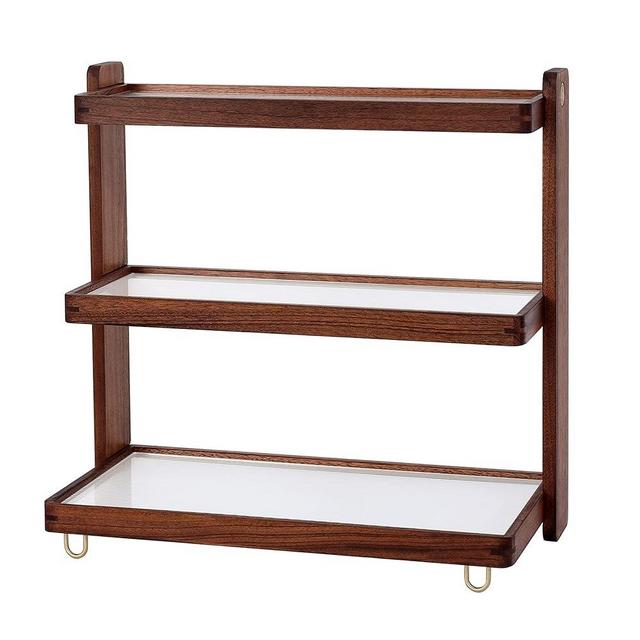 KAOTGOT Coffee Mug Holder Wooden Cup Rack,3-Tier Acrylic Home Coffee Mug Display Rack for Kitchen Countertops, Coffee Bars, for Placing Mugs, Coffee Beans, Syrup, Cups, Stirrers